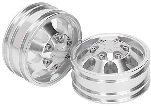 RiToEasysports RC Beadlock Rad Felgen, RC Anhänger Vorderrad Felgen Hubs mit 7 Speichen für 1/14 Traktor LKW (Vorderradnabe)