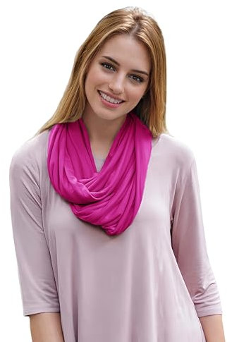 Lina & Lily Modal Premium Jersey Loop Schal für Damen Herren (Rosa)