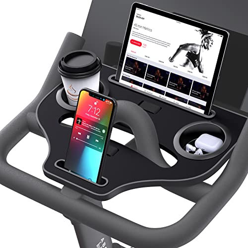 Qsxou Schreibtischaufsatz für Peloton-Fahrräder (nicht Bike+), Tabletthalter für Handy, Tasse, Tablet, ergonomische Plattform, Zubehör für Peloton Spin Bikes