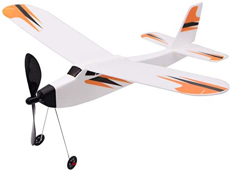 MagiDeal Airplane Model Toy Elastic Powered Airplane Model Logical thinking on Ability Rubber Band Powered Airplane for Outdoor Birthday Party