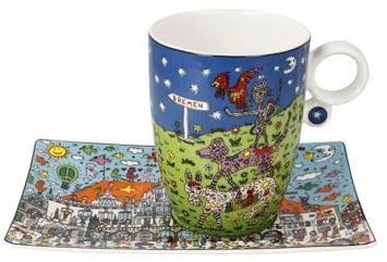 Künstlertasse All Roads Lead to Bremen James Rizzi - Pop Art