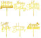 6 Pcs Gold Happy Birthday Sign - Acrylic Cake Toppers - Personalized Golden Cupcake Toppers - Cake Decor Supplies