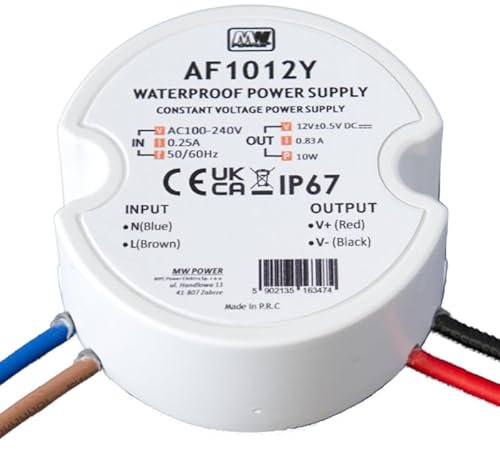 LED Doseneinbau Trafo 24V 0,41A 10W Wasserfest IP67 rund klein für z.B. Einbaudosen Power Supply (24V 10 Watt)