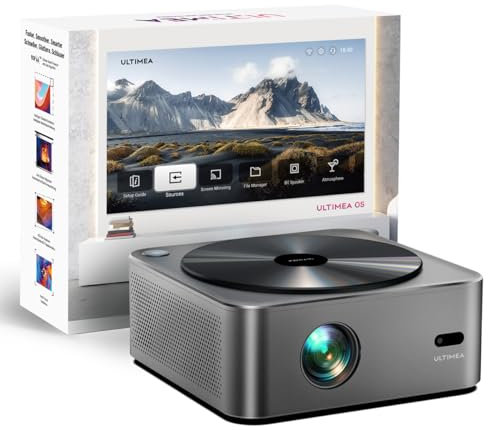 ULTIMEA ULTIMEA Beamer 4K Heimkino Unterstützt, 700 ANSI-Lumen mit Hindernisvermeidung, 6D Trapezkorrektur und Autofokus, Native 1080P, Apollo P40 - (Generalüberholt)