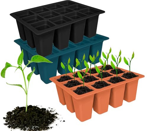 JasCherry 3 Pezzi vassoi per semi per piantine, vasetti per piantine in silicone, piantine vassoio di germinazione, vassoi per coltivazione per propagazione delle piante da interno
