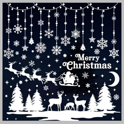 Fensterbilder Weihnachten Selbstklebend Fensterdeko Schneeflocken 209PCS - Nepfaivy Wiederverwendbare Statische Weihnachtsfensterbilder, Winter Fenstersticker Schneeflocken Fensteraufkleber Deko