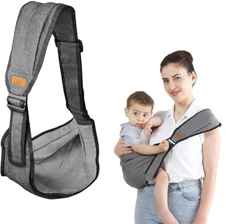 Fascia Porta Bebè Fascia Porta Bambino Regolabile Fascia Neonato Ergonomico per 0-36 Mesi Morbido Marsupio Bambino con Una Capacità di Carico Massima di 18 Kg (grigio)