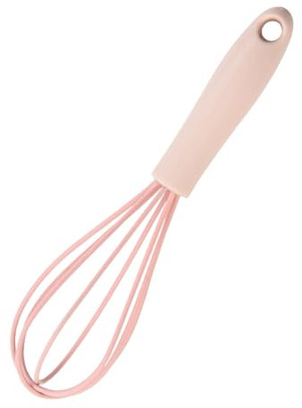 VALINK Silicone Whisk, Egg Whisk,Silicone Balloon Whisk Small Silicone Whisk Egg Stirrer for Mixing Cooking Baking Hot Chocolate Light Pink