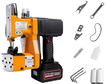 Buhelyc Macchina di Chiusura della Batteria al Litio Macchina da Cucire Manuale Portatile Macchina per Chiusura Sacchetti per Sacchetti di Sacco,Tessuto,Riso,Cartaplastica