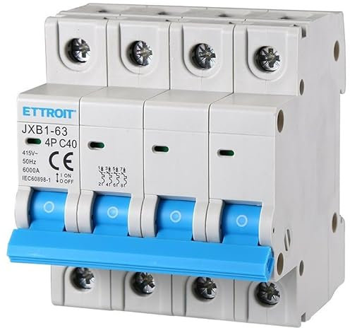 IXTRIMA Interruttore Magnetotermico Automatico 4P 40A 380V 6kA MCB C40 occupa 4 moduli DIN