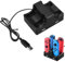 WIYETY Switch Controller Ladestation für Nintendo Switch/Switch OLED Model Joy-Con: 4 in 1 Charger das Aufladen für Joy-Con, Switch-Ladestationsständer mit Type-C-Kabel, Joycon Ladestation, Schwarz