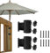 SH-RuiDu Soportes resistentes para sombrilla de patio, 2 soportes de metal ajustables para sombrilla de patio, soportes de montaje de abrazadera para exteriores, para diámetro exterior máximo de 2