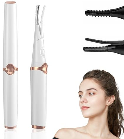 Beheizbare Wimpernzange, Elektrische Wimpernzange mit 3 Temperaturmodi Schnelles Aufheizen Wimpern Curler, USB Natürliches Wimpernbiegen für 24 Stunden Heated Eyelash Curler für alle Wimpern (weiß)