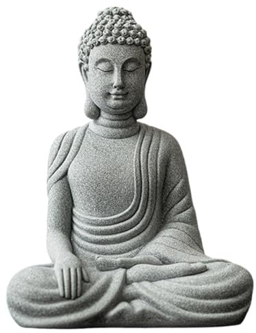 Yeory Buddha-Statue, Sitzende Buddha-Statue, Stein-Figur Meditation 4, 1x2, 4x5, 4, Kleine Garten-
