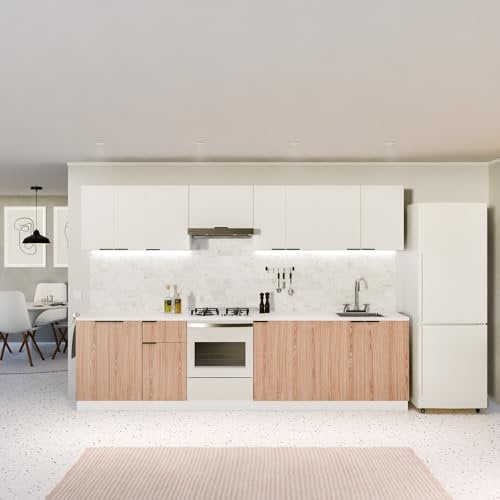 Blumfeldt Mobile Forno Da Incasso - Armadio Cucina con Piano Lavoro MDF 30mm, Piedini Regolabili ABS, Superficie in Melamina Facile Manutenzione, Design Moderno, Bianco Rovere