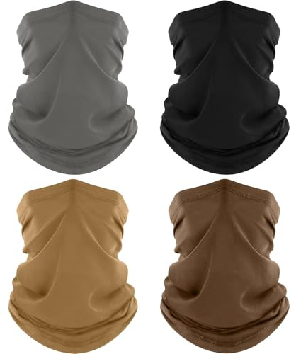 ROXUN 4 Pcs Cache-Cou, Tour de Cou Respirant Anti-UV Séchage Multifonction | filtre UV vent poussière, UPF50 anti-UV, taille unique, 95% Polyester 5% Élasthanne