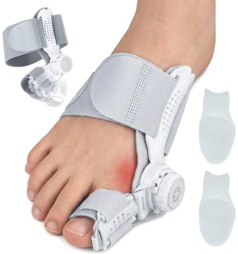 HBSFBH Hallux Valgus Korrektur Fixierplatte Upgrade, Verstellbarer Hallux Valgus Schiene, 2 Silikon Zehenspreizer, Hallux Valgus Korrektur, Bunion-Entlastung für große Zehentrennung, Schmerzlinderung