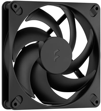 Fractal Design - Dynamic 3 14 Black 140 mm PWM Fan – Swept Blade Design – Daisy-Chainable Cable – Rifle Bearing