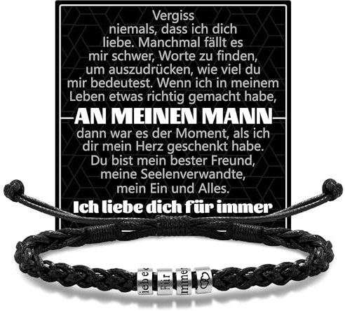 RMMD Lederarmband Herren mit Gravur,Armband Herren Leder mit Gravur,Partner Armbänder Geschenk für Männer zu Valentinstag