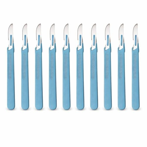 Bisturi Monouso Sterile, Coltello Multi Funzione per Scrapbooking Artigianato, Strumenti di Intaglio, Chirurgico. (10 Pezzi)