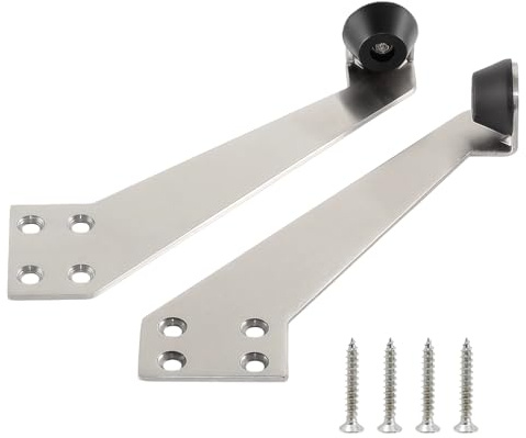 90-Degree Overhead Door Stop in Stainless Steel with Rubber Buffer for Inswing and Outswing Doors (Left & Right)