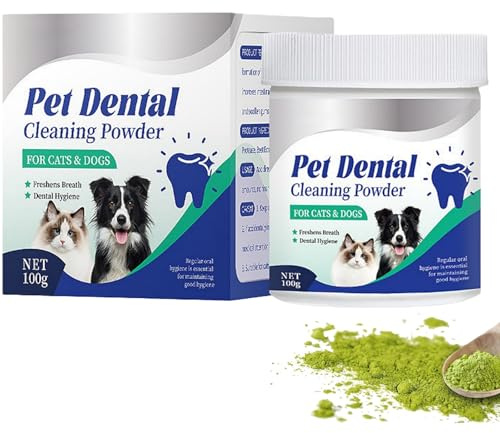 100g Seaweed Dental Powder for Dogs,Tartar & Bad Breath Remover Powder,Seaweed Powder Pla/que & Tarter Remover For Teeth for Dogs & Cats,Helps Tartar Build-Up, Dog Toothpaste & Toothbrush Alternative