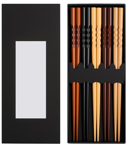 5 Paires Baguettes Bois Baguettes Japonaises Baguettes Sushi Baguettes Réutilisables Baguettes Bois Naturel Chopsticks avec Repose Baguettes pour Sushi Ramen Riz Nouilles