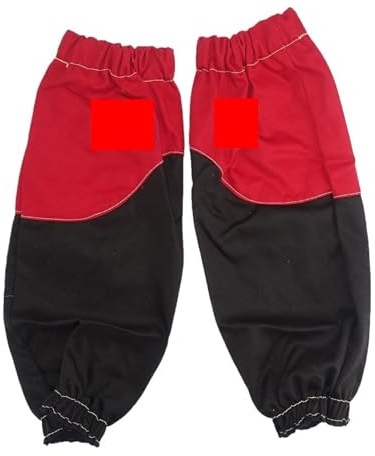 YXINAER Schweißer Armschutz Schweißerarmschutzärmel 46 cm, flammhemmend, aus Baumwolle, for Lichtbogenschweißen, Plasmaschneiden, Funkenschutz, Schweißerärmel