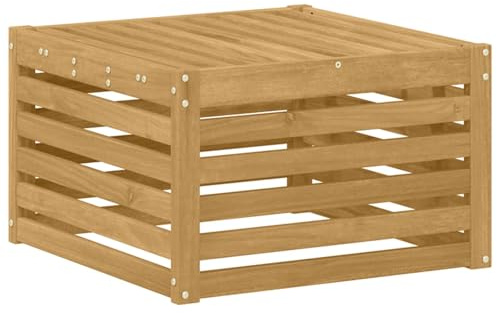 vidaXL Outdoor-Fußhocker Massivholz Akazie Weiß 59 x 59 x 37 cm, Gartenmöbel für draußen, wetterfest, schicke Balkon-Layouts, Flexibles Design, Robustes Holz