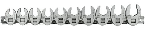 SW-Stahl 01480L Offener Ringschlüsselsatz, 10-19 mm, 3/8 Zoll, 10-teilig I 10-19 mm Maulschlüssel I 3/8 Zoll Schraubenschlüssel I Chrom-Vanadium Stahl I Kfz-Werkzeugsatz