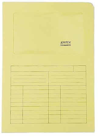 Blasetti Cartelline Portadocumenti con Finestra - Sintex GIALLA raccoglitore documenti per ufficio, Formato A4, Colore Giallo, Confezione 50 pezzi, Carta 120gr, Aperta su due lati