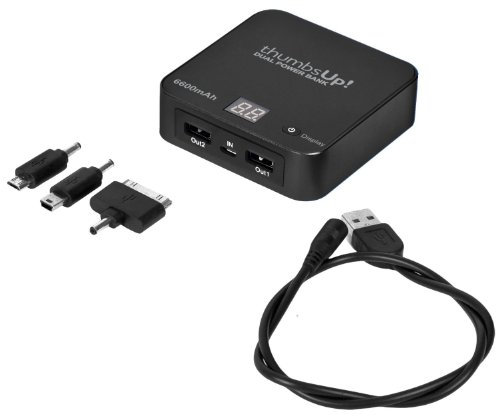 Thumbs Up DUPWRBLK - Dual Power Bank, 6600mAh, schwarz