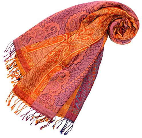Lorenzo Cana - Damen Pashmina Schal Schaltuch aus weicher Wolle Paisley Muster bunt mehrfarbig 70 cm x 190 cm Wollschal Wolltuch Stola Umschlagtuch 78196