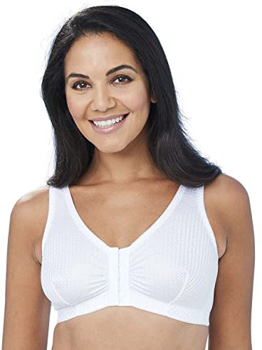Eden House Ladies Front Fastening Bra Non Wired Magic Cotton Bra White 14