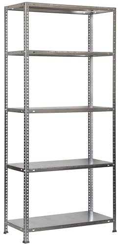 SimonRack Schwerlastregal, Lagerregal, 200x100x40 Metallregal, Kellerregal, Biegestelle 75 kg, 5 Fachböden, Galvanisiert - Advantage
