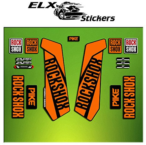Pegatinas HORQUILLA Rock Shox Pike 2016 ELX24 Stickers Aufkleber AUTOCOLLANT Decals Bicicleta Cycle MTB Bike 29 Naranja/Orange