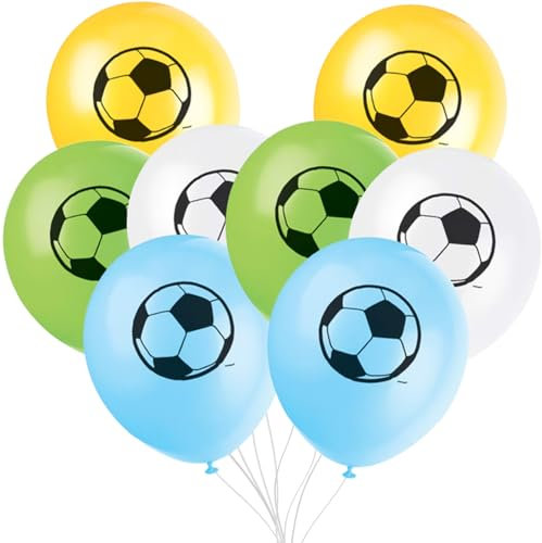 Unique Party - 27315 - Paquet de 8 Ballons en Latex Football - 266 ml, Multicolore, 30 cm