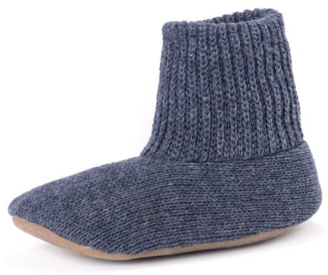 MUK LUKS Men's Morty Ragg Wool Slipper Sock, Large, Denim