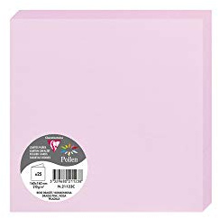 Clairefontaine 21123C Packung (mit 25 Doppelkarten Pollen, Gefaltet, 160 x 160mm) 210g, bonbonrosa