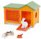 Terra Hasenstall 5-teilig Spielzeug Set – 2 Hasen, großer Stall, Karotte und Futternapf – Tierfiguren und Zubehör Spielzeug für Kinder ab 3 Jahren