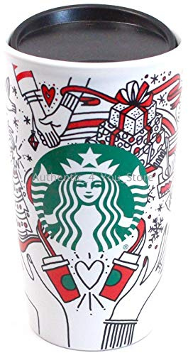 STARBUCKS 2017 Holiday Traveler Ceramic Cup White