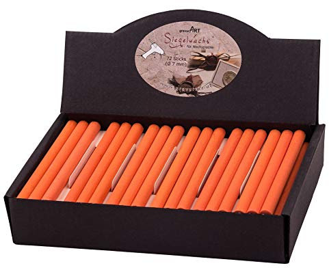 7mm Siegelwachs flexibel für Wachs-Pistole - Orange, Großpackung 72 Sticks
