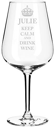 MakeThisMine Verres personnalisés tels que flûte à champagne, vin, pinte, verre à gin gravé avec n'importe quel nom, texte, logo Parfait pour les amoureux, anniversaire, mariage (verre à vin blanc)