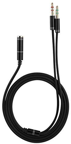 Cable Bewinner de 3,5 mm hembra a doble macho - Adaptador de extensión de audio doble macho de de 3,5 mm - Cable divisor de altavoz y auricular de 3,5 mm, hecho de alambres de cobre anóxi