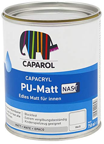 Caparol Capacryl PU Matt weiss 0,75L Spritzlack Weißlack für Holz und Metall