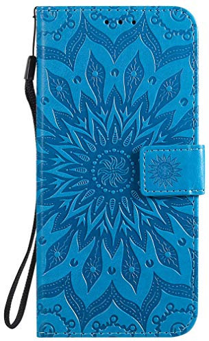 MHHQ Xiaomi Mi 10 / Mi 10 Pro Hülle,Ultra Slim Flip Hülle Etui mit Kartensteckplatz und Magnetverschluss Leder Wallet Klapphülle Book Case Bumper Tasche für Xiaomi Mi 10 / Mi 10 Pro -Blau