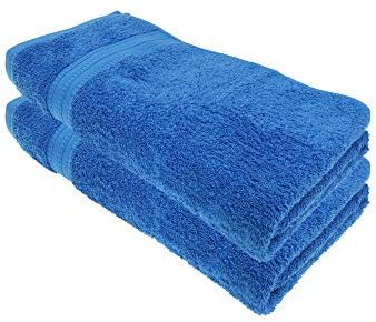 Julie Julsen® Bio Saunatuch-Set, 2 Saunatücher in 32 Farben erhältlich weich und saugstark Royalblau 80x200 cm