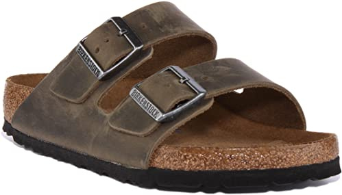 Birkenstock Unisex Arizona BS Soft Footbed Oiled Leather Faded Khaki Sandals 7 W / 5 M US