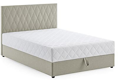 Atlantic Home Collection Stauraumbett Benita, mit Taschenfederkern 90 x 200 cm Creme
