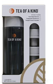 Tea of a Kind TOAK - Kit de iniciación de botella de agua reutilizable, incluye 3 tapas para mezclar con tu agua, tapas de sabor portátiles (botella azul)